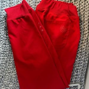 HeartSoul Red Scrub Jogger Bottoms